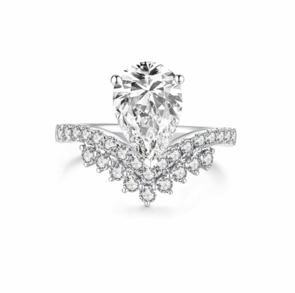 Lab Grown Diamond The Crown Empress Diamond Ring In 18K White Gold
