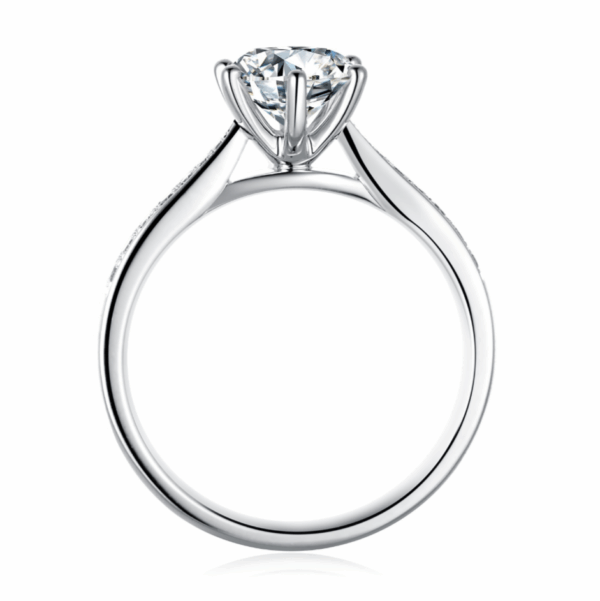 Lab Grown Diamond Ring In 18K White Gold