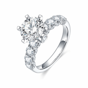 Lab Grown Diamond Engagement Ring In 18K White Gold