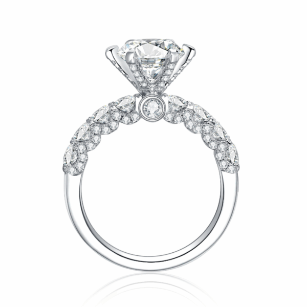 Lab Grown Diamond Engagement Ring In 18K White Gold
