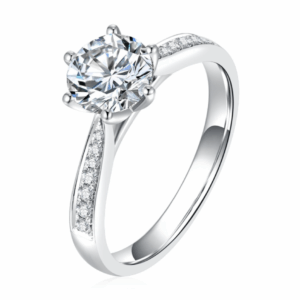 Lab Grown Diamond Ring In 18K White Gold