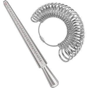 Metal finger ring size measurement tool is used for measuring ring sizes